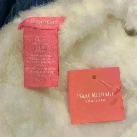 Baby Girl Isaac Mizrahi New York White Faux Fur White Vest Size 2T Fall Winter - Picture 7 of 7